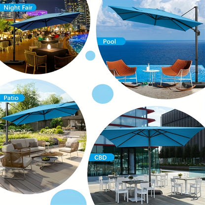 Buitenparasol – Terrasparasol – Tuinparasol – Zweefparasol – 3×3 Meter – Verstelbare Hoogte – Draaibaar 360° - Beige