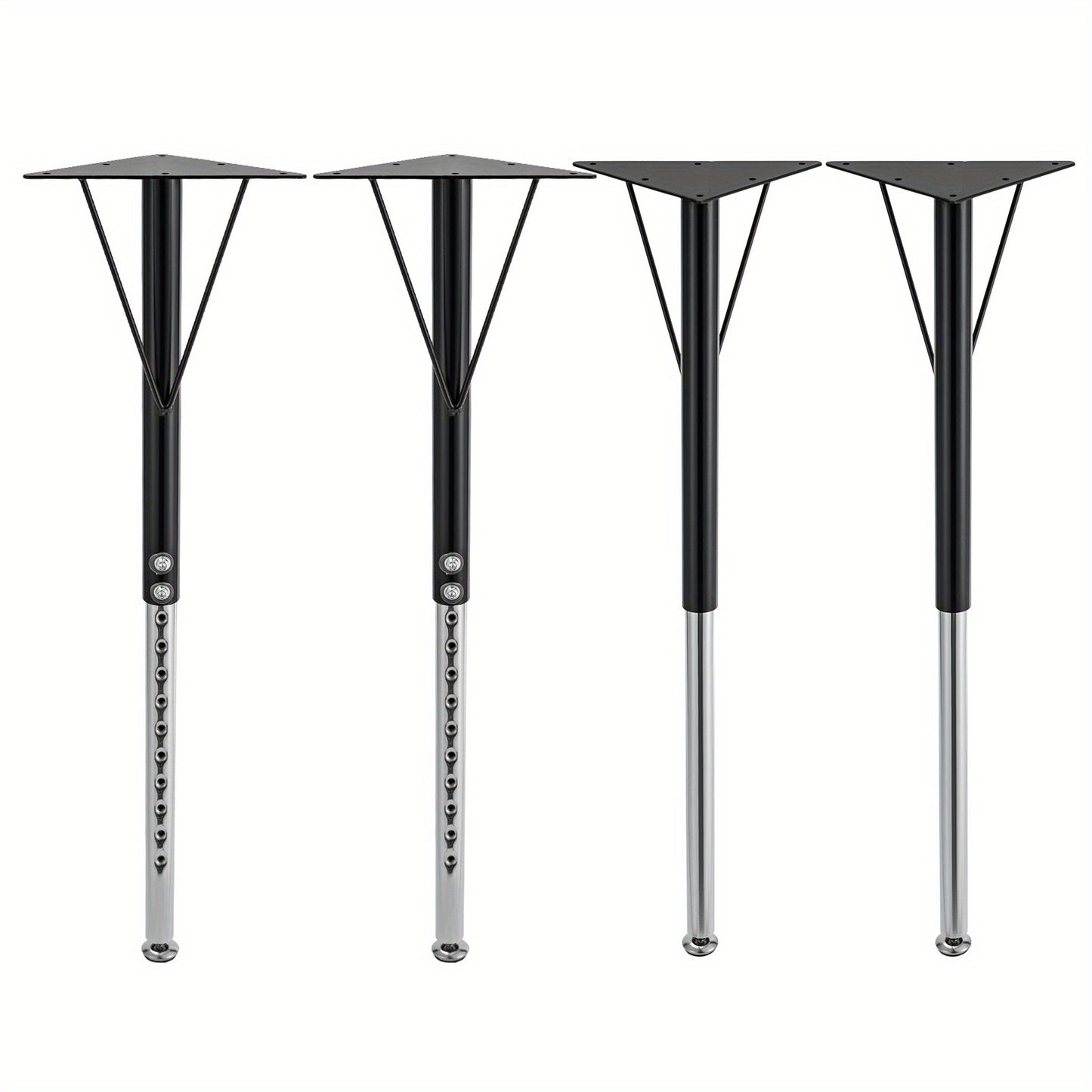 Verstelbare Tafelpoten – Tafelpoten Met Verstelbare Hoogte – Meubelpoten – Bureau Poten – Eettafel Poten – Zwarte Metalen Constructie – Verstelbaar 44,5-73,5 cm – Antislip Rubber Voetjes – Stevig Tot 300 kg