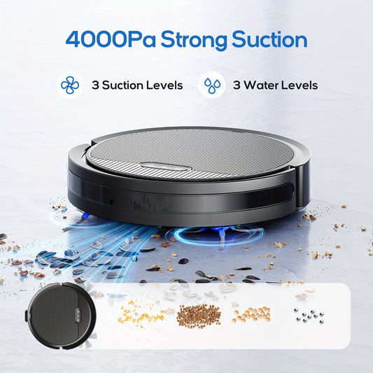 Robotstofzuiger – Dweilrobot – Stofzuigerrobot – Automatische Stofzuiger – Slimme Schoonmaker – 30,99x30,99x7,59 cm – 4500 mAh Batterij