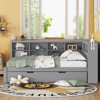 Uitschuifbare Bankbed – Slaapbank – Bedbank – Slaapbank Met Opbergruimte – Zithoek Met Sleeper – Dubbel Bed 140x200cm – Modern Grijs – Ruimtebesparend