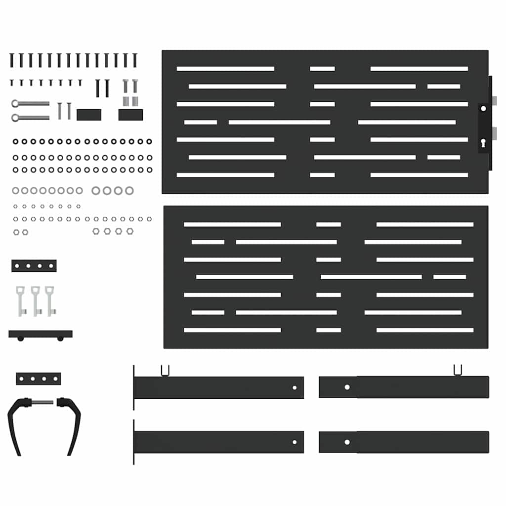 Toegangspoort – Tuinpoort – Beveiligingspoort – Buitendeur – Metaalpoort – 105 x 100 cm – Gepoedercoat Staal – Insteekslot Veilig
