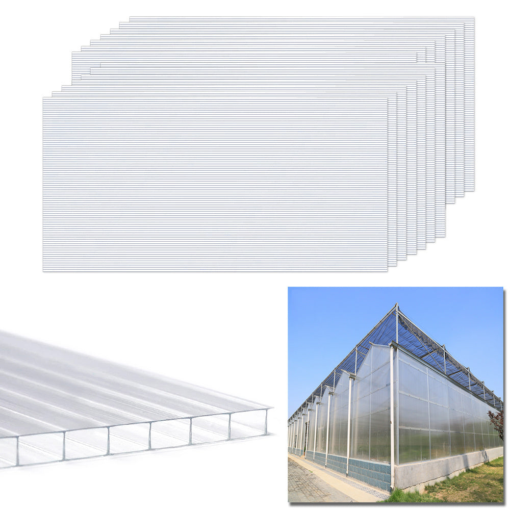 Polycarbonaatplaat – Kunststofplaat – Kanaalplaat – Dubbelwandige Plaat – Tuinplaat – UV-bestendig – 4 mm Dikte – 60,5 x 121 cm – Lichtdoorlatend – Schokbestendig