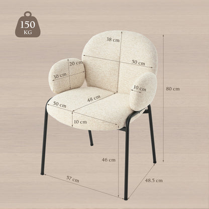 Set van 2 Chic Scandinavische Accentstoelen – Gebogen Design met Verstelbare Poten – Groen, Stijlvol en Comfortabel