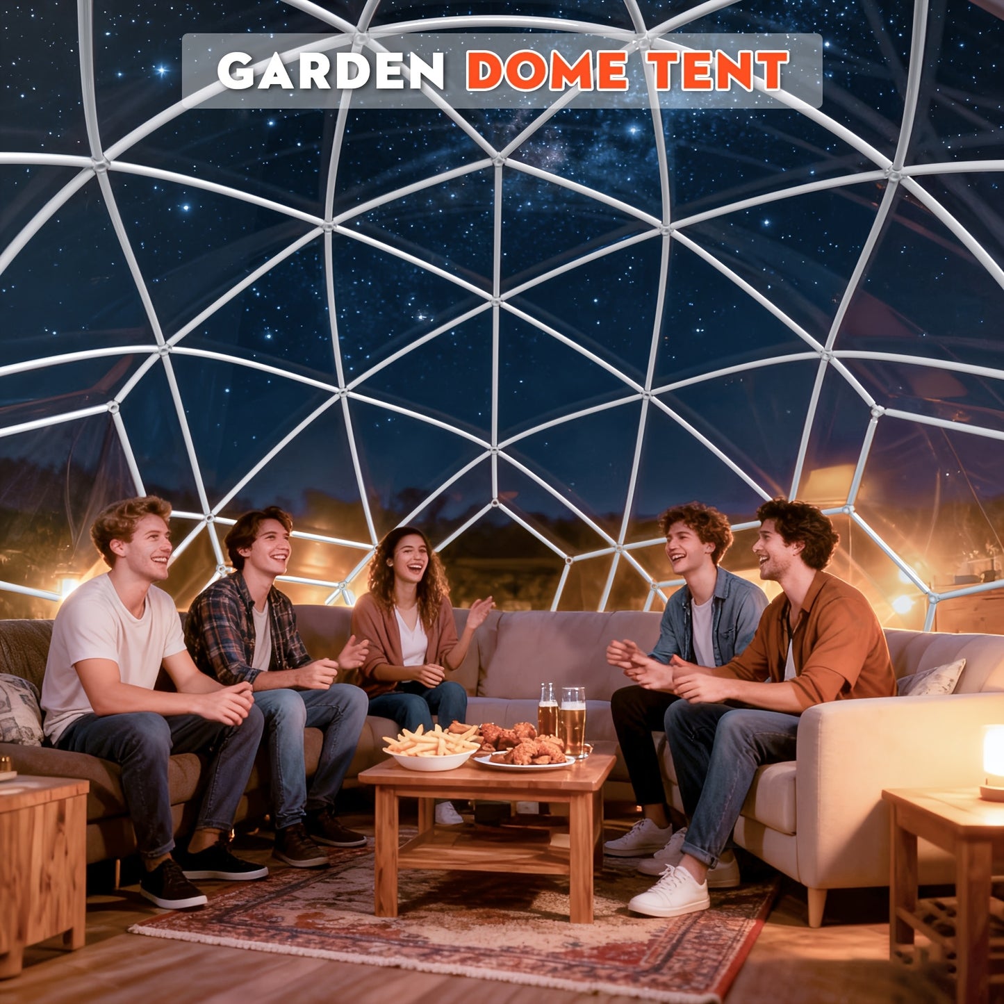 Koepeltent – Iglo Tent – Buiten Tent – Tuin Tent – Kampeer Tent – 4.6m Diameter – Weerbestendig ABS Frame & TPU Cover