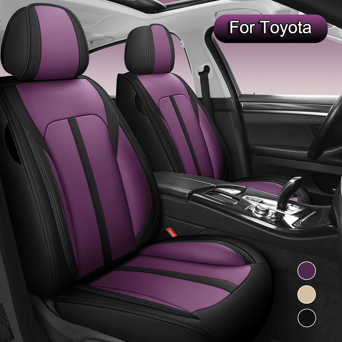 Car Seat Covers Full Set, Fit For Toyota Hybrid Yaris, C-HR, RAV4, Corolla, Urban, Cruiser, Prius, Camry, Universal Car Seat Protectors, Adjustable Vehicle Seat Covers With Easy Installation For All Seasons