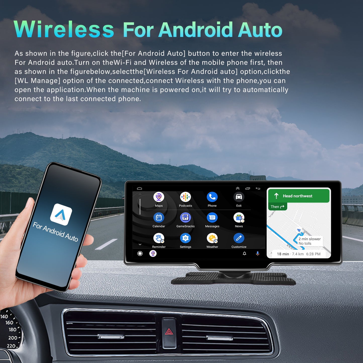Android Autoradio – Multimedia Systeem – Carplay – Android Auto – Navigatie – 10,26 Inch Touchscreen – 8-Core Processor – Draadloze Verbinding