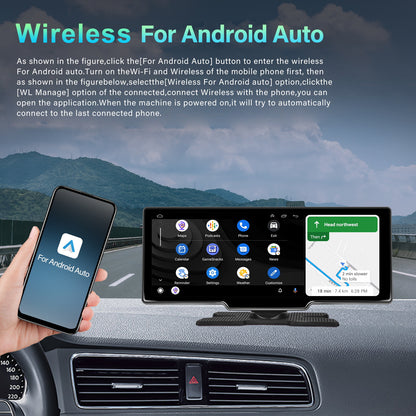 8-Core 2+32G Unique Android 13.0 Carplay Display Android auto Suppport Rear Camera Supports WiFi GPS Android Auto Dashboard Video Recorder, Without Battery