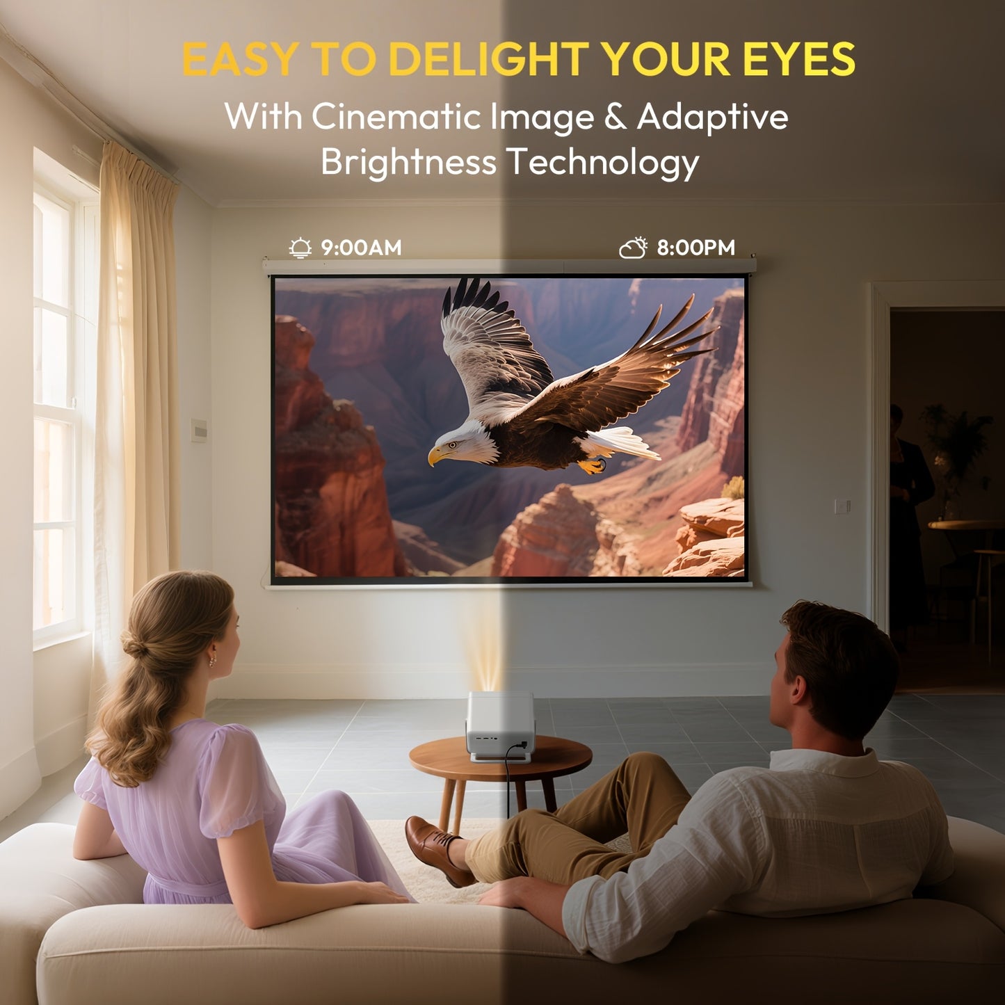 Beamer – Projector – Mini Beamer – Home Cinema – Smart Projector – Full HD 1920x1080 – Android 11 met Autofocus & Keystone Correctie – 650 ANSI Lumens