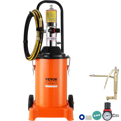 Pneumatische Vetpomp – Vetspuit – Vetpistool – Smeerwagen – Vetinjector – 12 Liter Inhoud – 50:1 Hogedruk Ratio
