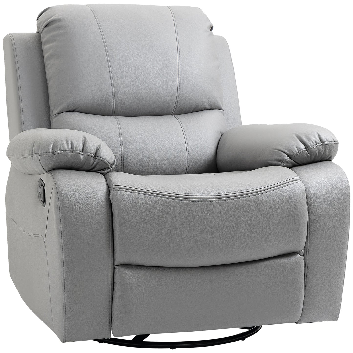 Relaxfauteuil – Relaxstoel – Zitzetel – Tv-stoel – Fauteuil Grijs – Verstelbare Rugleuning – Draaibare Voetensteun