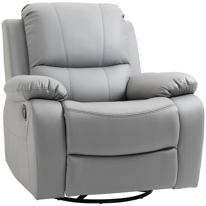 Relaxfauteuil – Relaxstoel – Zitzetel – Tv-stoel – Fauteuil Grijs – Verstelbare Rugleuning – Draaibare Voetensteun