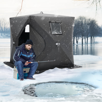 IJsvissershut – Ijsshelter – Vistoestel – Vismand – Visserstent – Draagbaar Pop-up Systeem – Water- en Windbestendig Polyester