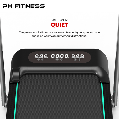 Loopband – Treadmill – Hardloopband – Wandelmachine – Fitnessapparaat – Inklapbaar Design – 1,5PK Motor – Bluetooth App – 130kg Draagvermogen – 12 Trainingsprogramma’s