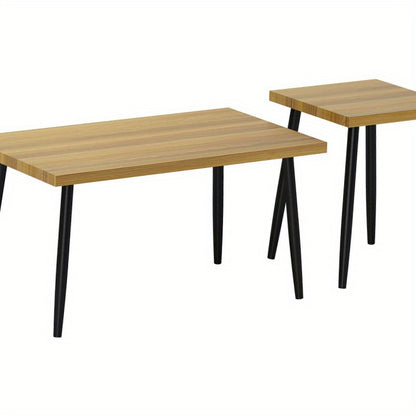 Salontafel – Koffietafel – Woonkamertafel – Bijzettafel – Tafeltje – Set van 2 – Robuust Stalen Frame – Vintage Design