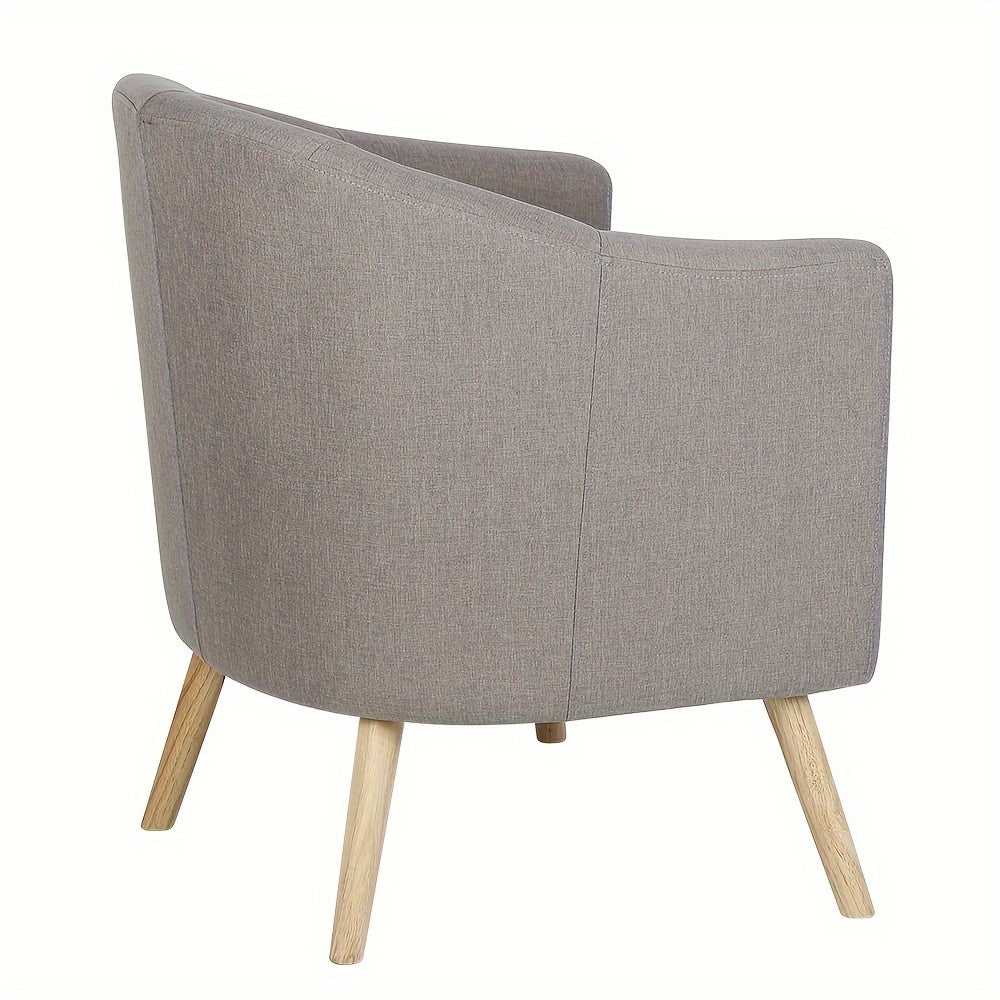 Fauteuil – Accentstoel – Eenpersoonsbank – Leunstoel – Relaxfauteuil – Linnen Bekleding – Comfortabele Katoenen Vulling – Beukenhouten Frame – Compact 64x60x70 cm