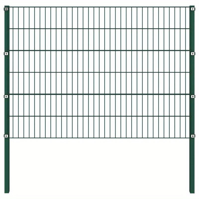 Green Iron Fence Panel with Poles Measuring 1.7X1.2 M, Both Removable And Sturdy.