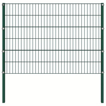 Green Iron Fence Panel with Poles Measuring 1.7X1.2 M, Both Removable And Sturdy.