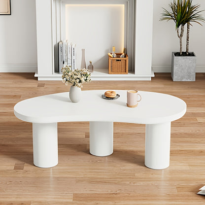 Salontafel – Woonkamertafel – Koffietafel – Bijzettafel – Tafel – Halvemaanvormig – Bamboe Wit – Ruimtebesparend – 107x57x40,5 cm – Duurzaam & Stevig