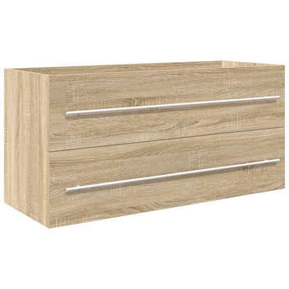 Badkamermeubel – Wastafelmeubel – Badkamerkast – Wandmeubel – Badkamermeubelset Sonoma Eiken – Compact 100x38,5x48 cm – Vochtbestendig Hout