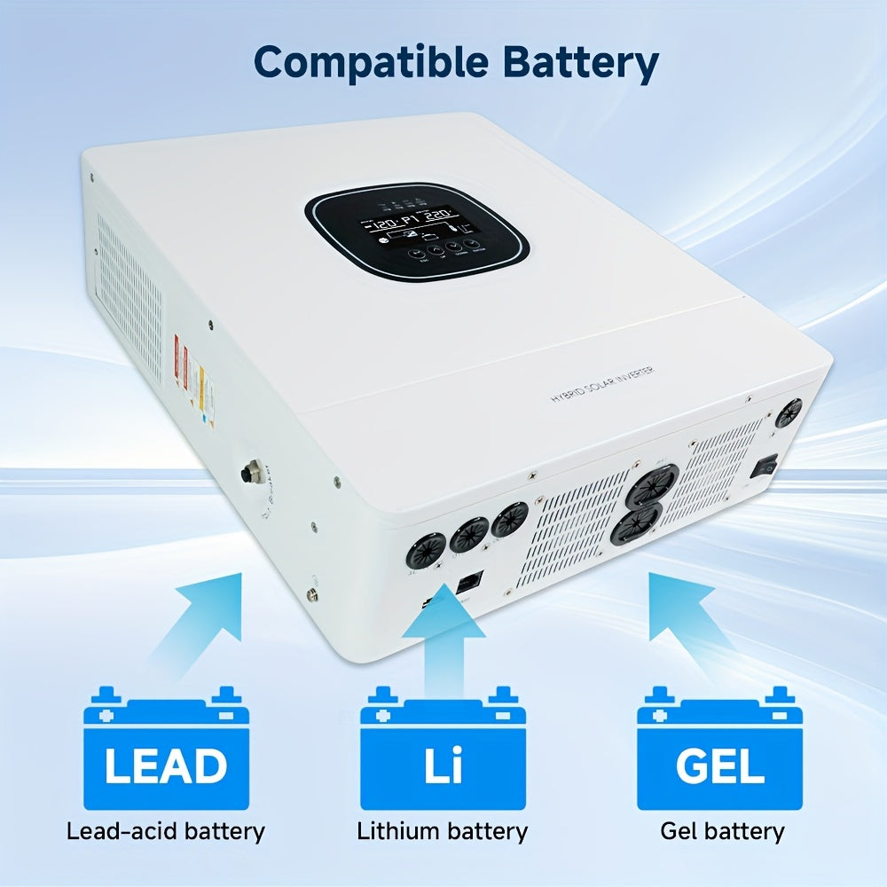 Hybride Omvormer – Zonne-Omvormer – Solar Inverter – Energie Omvormer – Zonnestroom Converter – 6500W Vermogen – 48V Batterijcompatibiliteit 80A – MPPT 120A 450V