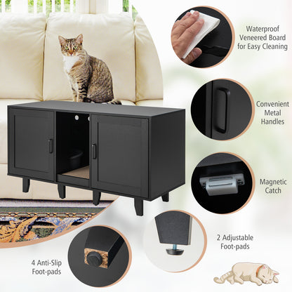 Krabmeubel – Krabpaal – Kattenmeubel – Kattenmand – Kattenhuis – 3-in-1 Functie – Verwijderbare Poten – Zwart