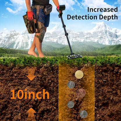 Professionele Metaaldetector – Draagbare Metaalzoeker – Schatzoeker – Handscanner – Hobby Detector – Zwart – Verstelbaar En Inklapbaar – Grote 25,4cm Spoel Met LCD Display