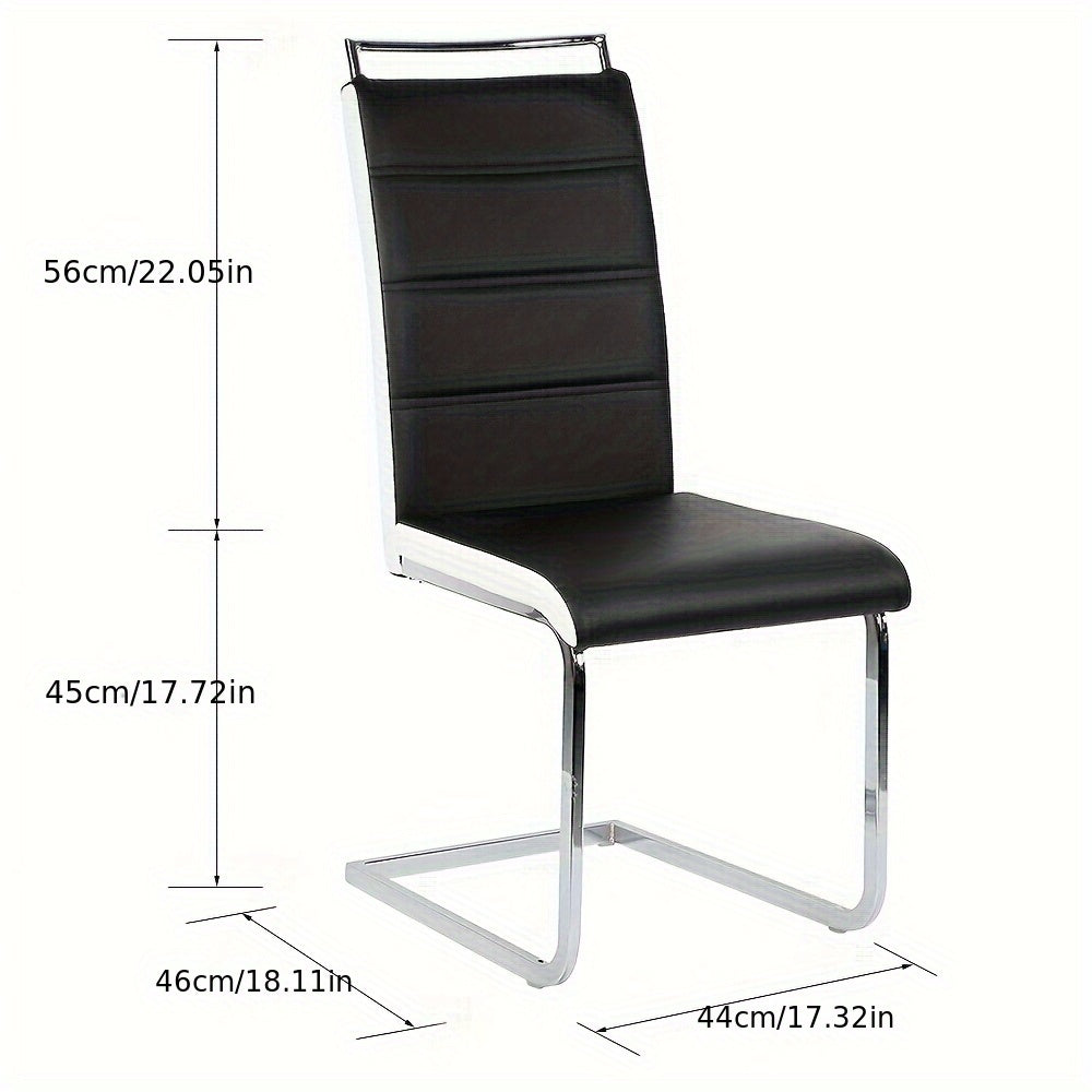 Eetkamerstoel – Kuipstoel – Stoel – Keukenstoel – Designstoel – Set van 2 – Wit Kunstleer – Ergonomisch Met Hoge Rugleuning – Met Chromen Onderstel – Eenvoudig Schoon Te Maken