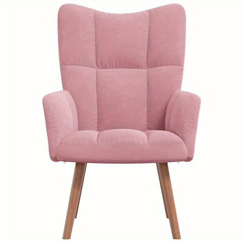 Fauteuil – Relaxfauteuil – Loungefauteuil – Draaifauteuil – Velours Fauteuil Roze – Houten Frame – Verwijderbare Bekleding