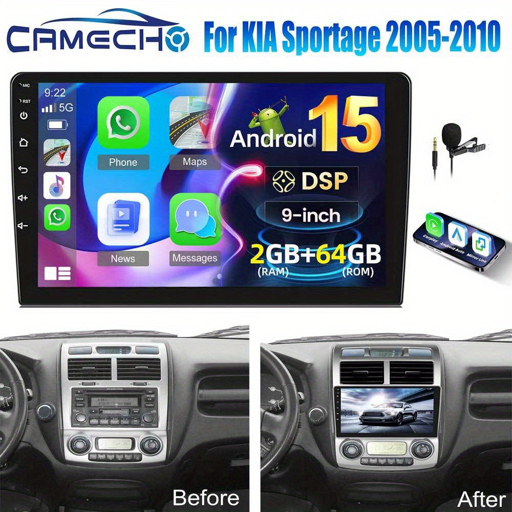 Autoradio Kia Picanto – Multimediasysteem – Navigatie – Touchscreen – Achteruitrijcamera – 9 Inch HD IPS Scherm – Android 15 Met 2GB RAM + 64GB Opslag – Draadloze CarPlay & Android Auto