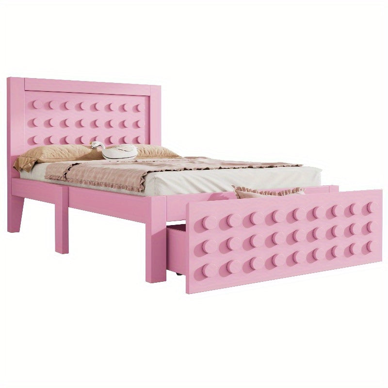 Bedframe Roze – Bedombouw – Bedkast – Opbergbed – Slaapkamerbed – Met Laden – Stevige Constructie – Ruimtebesparend Design