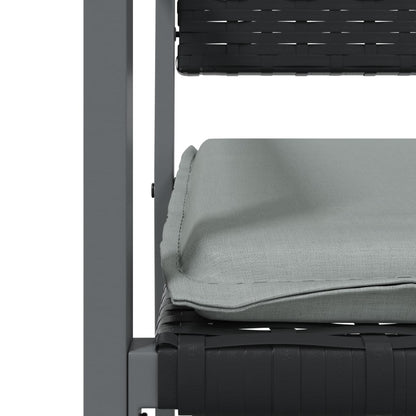 Tuinstoelen – Buitenstoelen – Terrasstoelen – Tuinmeubilair – Zwart Poly Rattan – Stevig Stalen Frame – Inclusief Kussens