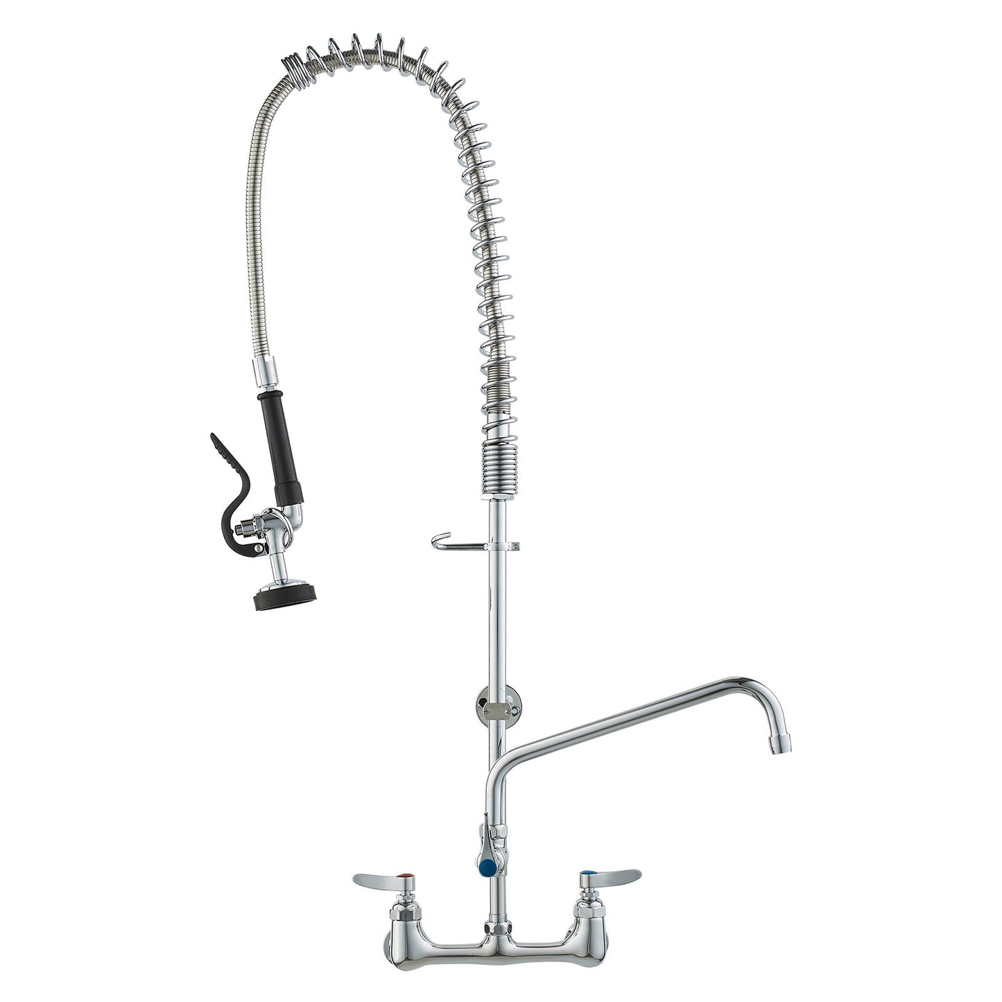 Professionele Keukenkraan – Wandkraan – Spoelkraan – Pre-Rinse Kraan – Keukenmengkraan – Messing Constructie – 90 cm Hoogte Met 30 cm Draaibare Uitloop