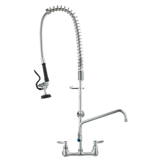 Professionele Keukenkraan – Wandkraan – Spoelkraan – Pre-Rinse Kraan – Keukenmengkraan – Messing Constructie – 90 cm Hoogte Met 30 cm Draaibare Uitloop