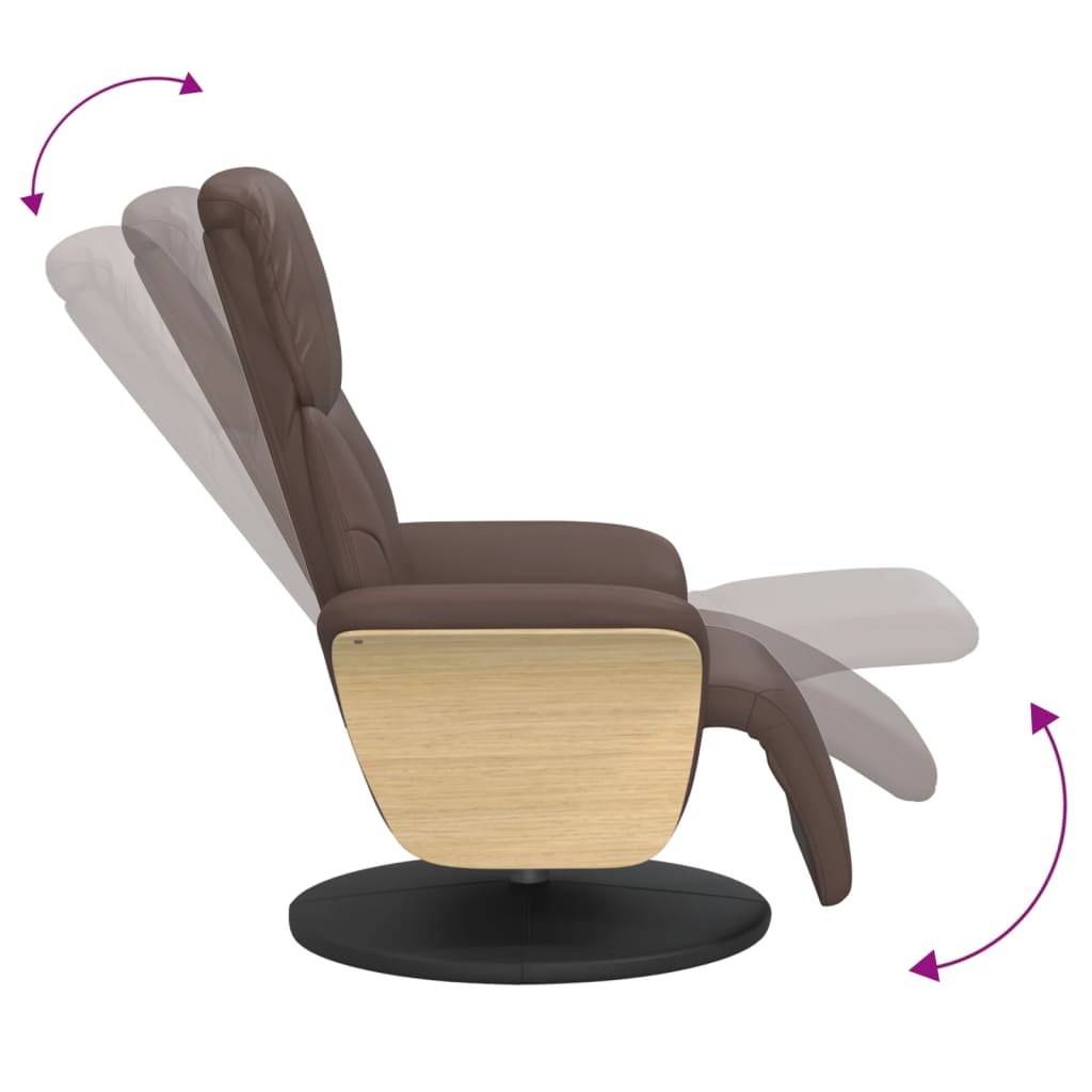 Relaxfauteuil – Relaxstoel – Loungefauteuil – Draaifauteuil – Verstelbare Fauteuil – Kunstleer – 360° Draaibaar – Verstelbare Rugleuning 105-125°