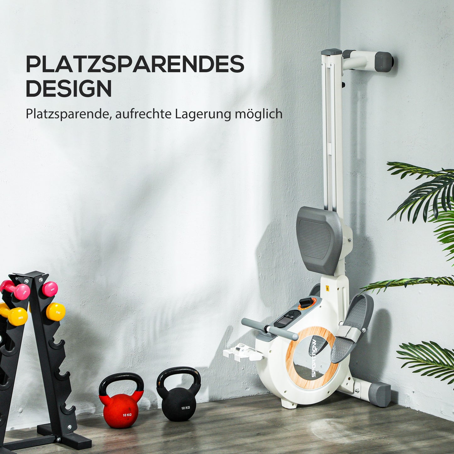 Roeitrainer – Roeimachine – Fitnessapparaat – Indoor Rower – Home Gym – 16 Verstelbare Weerstandsniveaus – LCD Display Met Telefoonhouder – Max. 150 Kg Draagkracht – Compact Design – Wit