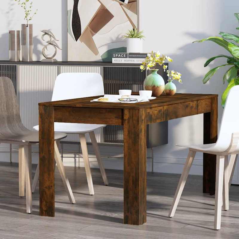 Eettafel – Dinertafel – Keukentafel – Tafeltje – Eetkamertafel – Smoked Oak – 140x74,5x76 cm – Duurzaam Houtmateriaal – Europees Design