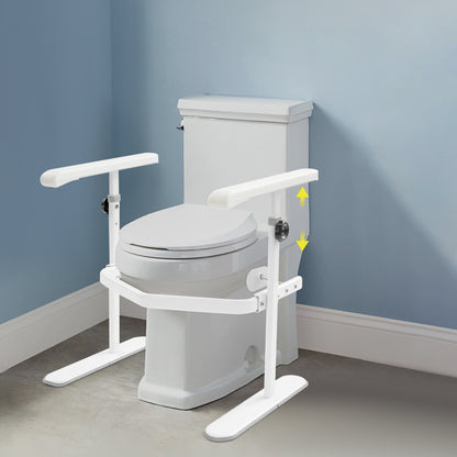 Toiletbeugel – Toiletbeugel Veiligheid – Toiletsteun – Toiletbeugel Wandbeugel – Verstelbare Toiletsteun – Verstelbaar Hoogte – Antislip Basis – Max. Draagkracht 150 kg – Wit