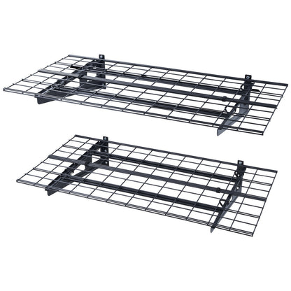Wandplanken Garage – Werkplaatsplanken – Opbergplanken – Stellingplanken – Heavy Duty Garage Wandplanken – 2 Stuks – Draagkracht 500 kg – Koolstofstaal Mat