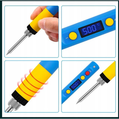 Soldeerbout – Soldering Iron – Soldeerpen – Elektrisch Soldeergereedschap – Elektronica Soldeerbout – 65W Vermogen – Instelbare LCD Temperatuur tot 500°C