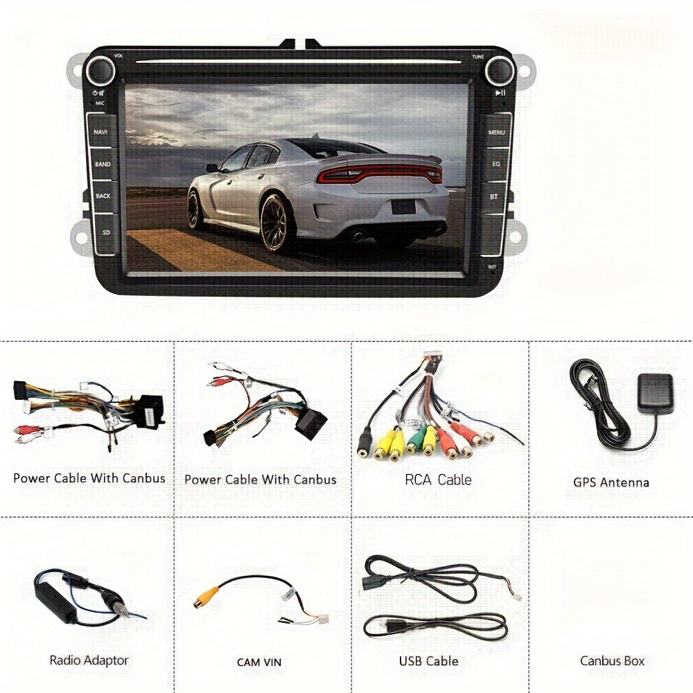 1+32G voor Android Double Din GPS Auto MP5 Speler Autoradio Touchscreen met GPS FM AM Radio Ontvanger voor VW, Voertuig Entertainment Systeem, Rijhulp De