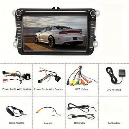 1+32G voor Android Double Din GPS Auto MP5 Speler Autoradio Touchscreen met GPS FM AM Radio Ontvanger voor VW, Voertuig Entertainment Systeem, Rijhulp De