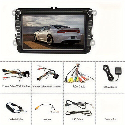 1+32G voor Android Double Din GPS Auto MP5 Speler Autoradio Touchscreen met GPS FM AM Radio Ontvanger voor VW, Voertuig Entertainment Systeem, Rijhulp De
