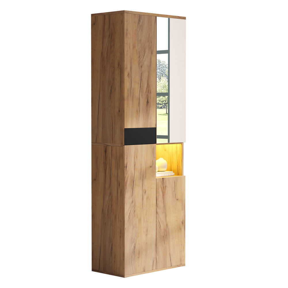 Opbergkast Hal – Schoenenkast – Kast Met Spiegel – Voorruimte Organizer – Smalle Kast – Compact 65x30 cm – Stevig Duurzaam Materiaal – Eenvoudig Te Monteren