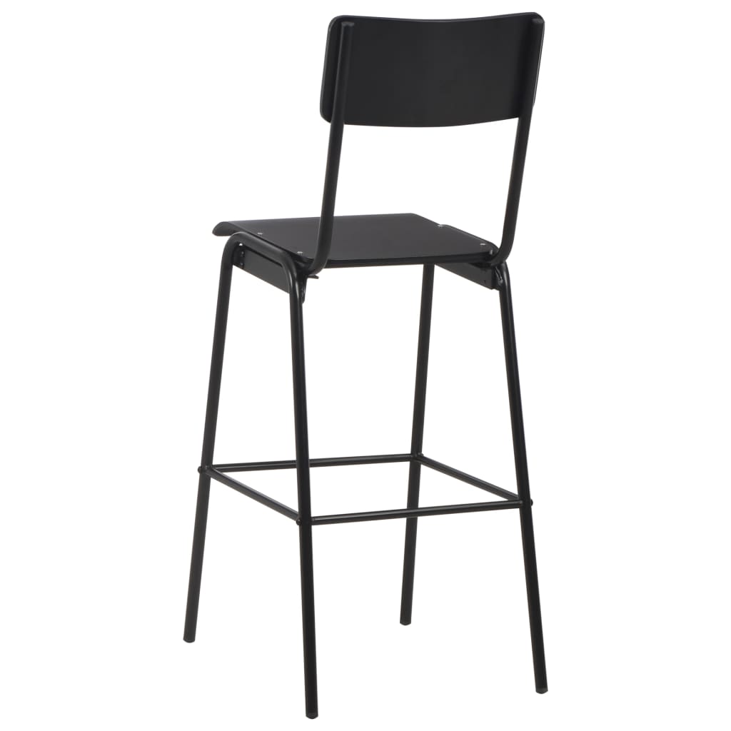 Barstoel – Barkruk – Barstoel Kruk – Barkrukken Set – Barstoelen – Set Van 4 – Multiplex Zitting – Stalen Poedergecoat Onderstel