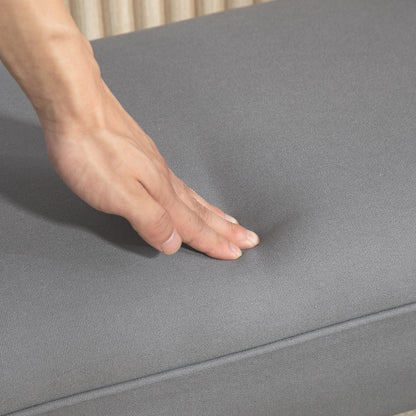 Bank – Zitbank – Bedbank – Hocker – Poef – Donkergrijs – Zachte Bekleding – Compacte Afmetingen 102x36x51 cm