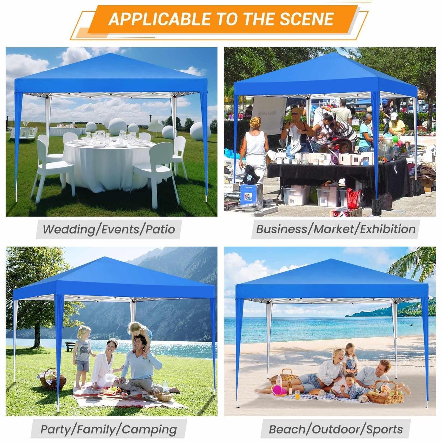 3x3m Easy to Set Up Up Upgraded Pop Up Tent, Portable, Made Of New Material, Suitable for Outdoor Use, Camping Fair Holiday Halloween Events