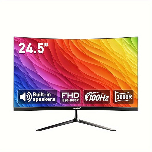 Curved Gaming Monitor – PC Monitor – Computerscherm – Beeldscherm – Display – 24,5 Inch – 100Hz Verversingssnelheid – 1ms Reactietijd