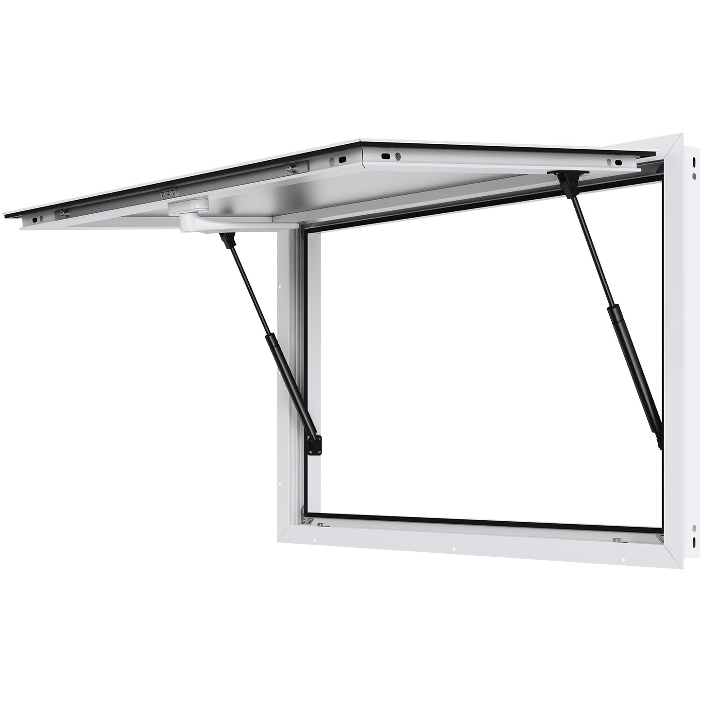 Foodtruck Luifel – Serveerruit – Uitgifteraam – Verkoopkraam Raam – Schuifraam – Aluminium Frame – 48"x36" – Hydraulische Steunen – Met Slot & Zonnescherm