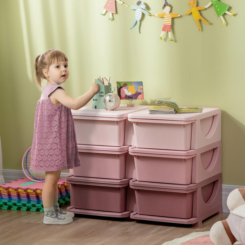Opbergbox – Opbergdoos – Ladebak – Organizer – Sortimentsdoos – 3 Lades – Lichtgewicht Polypropyleen – Compact Roze Design