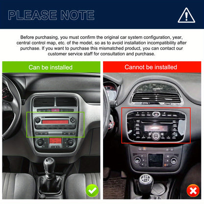 2+64G for Android 13 Car Radio for FIAT Punto 2005-2009/ for FIAT Linea 2007-2011, 17.78 cm Touchscreen Car Radio with Carplay for Android Car GPS EQ/ FM/ RDS BT + Rear View Camera & Mic + Canbus